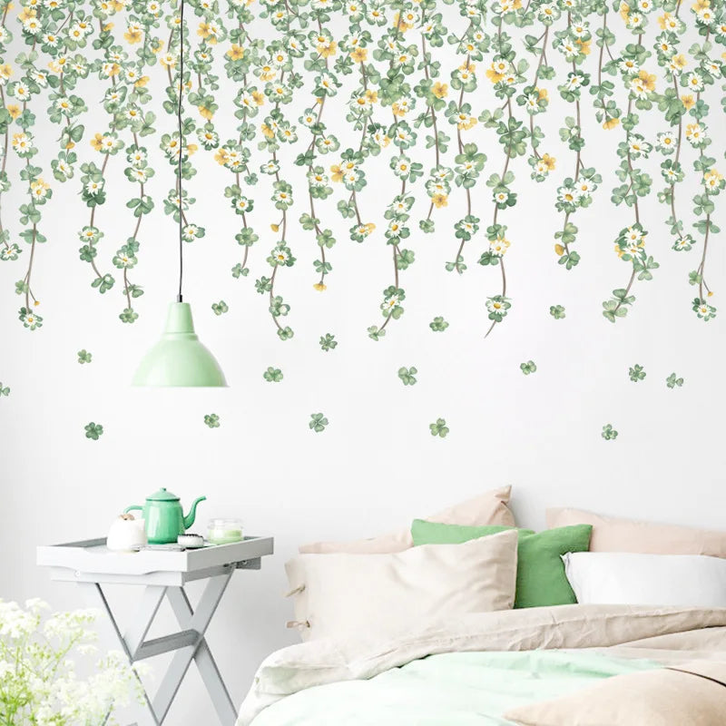 Large Nordic Green Leaf Wall Stickers