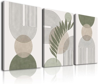 Sage Green Boho Wall Art Set of 3