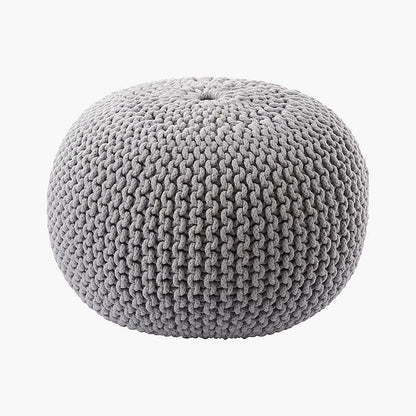 Round Pouf Ottoman Hand Knitted