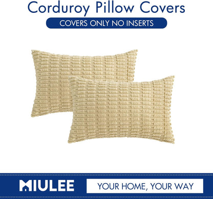 Corduroy Decorative Fall Throw Pillow Covers