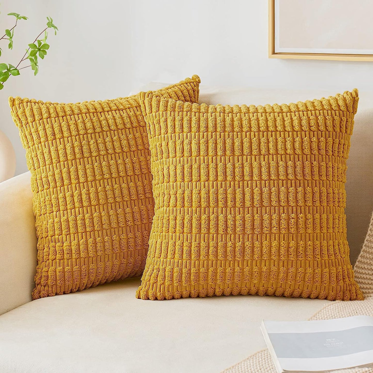 Corduroy Decorative Fall Throw Pillow Covers