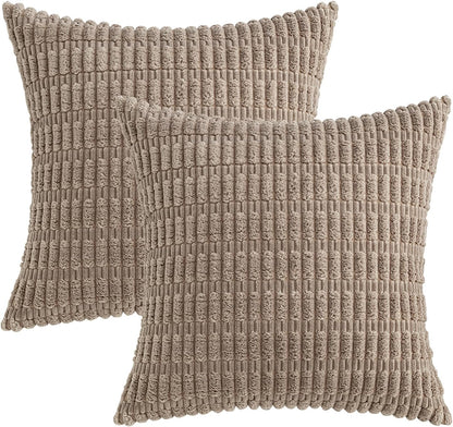 Corduroy Decorative Fall Throw Pillow Covers