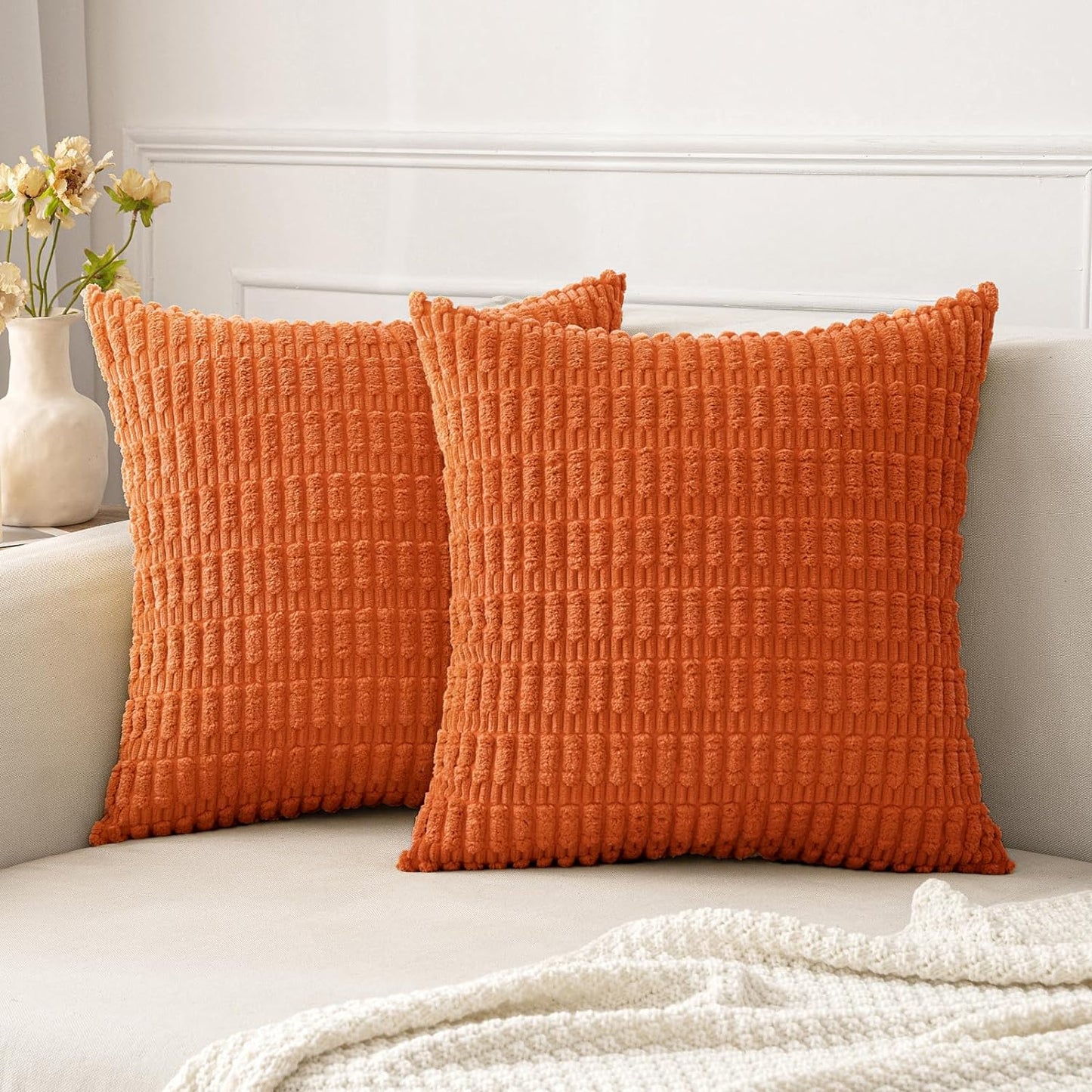 Corduroy Decorative Fall Throw Pillow Covers