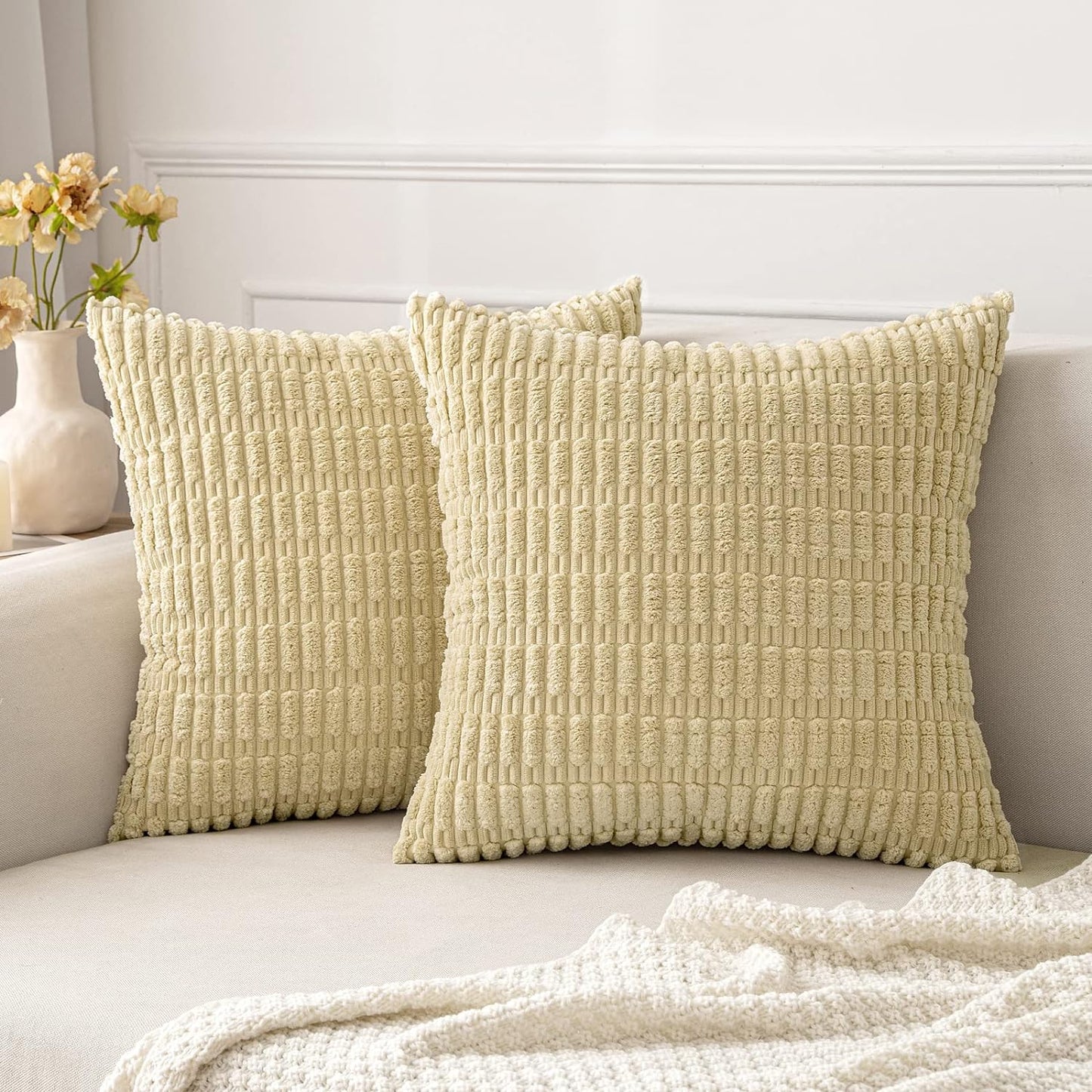 Corduroy Decorative Fall Throw Pillow Covers