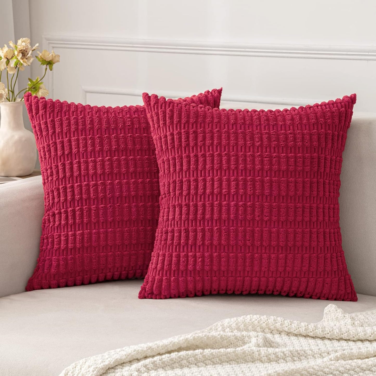 Corduroy Decorative Fall Throw Pillow Covers