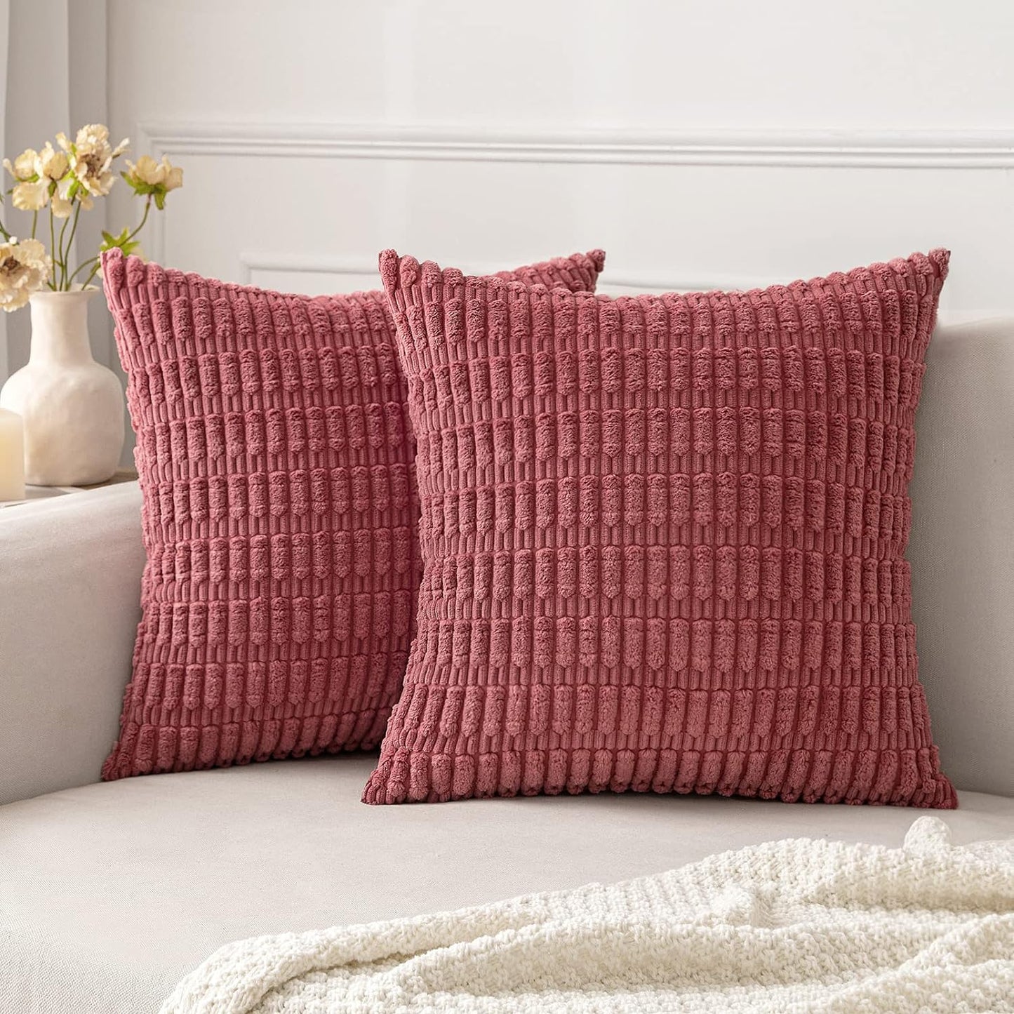 Corduroy Decorative Fall Throw Pillow Covers