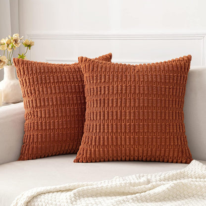 Corduroy Decorative Fall Throw Pillow Covers