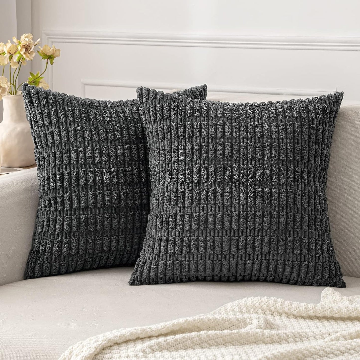 Corduroy Decorative Fall Throw Pillow Covers