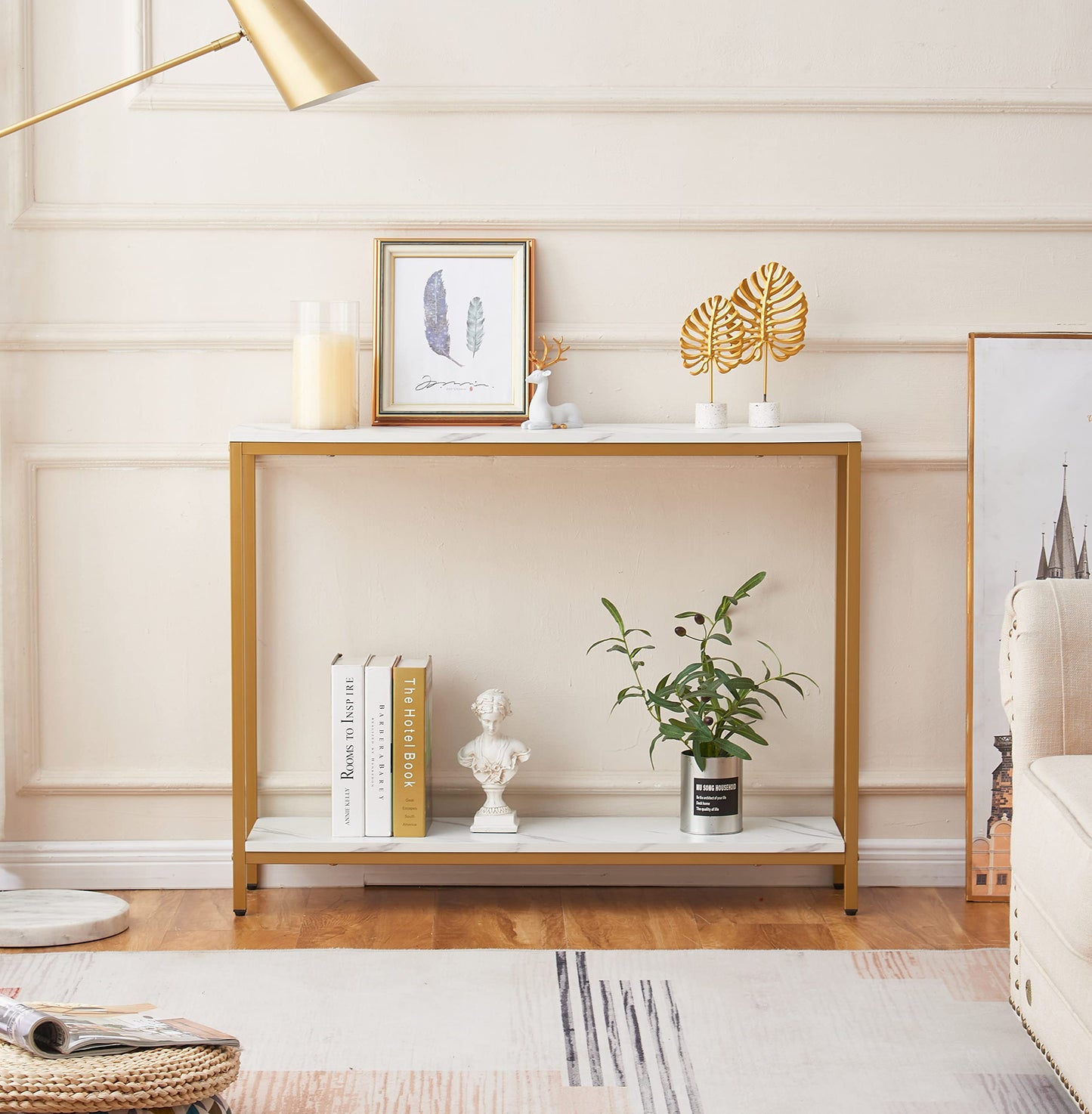 Console Table for Entryway (Faux Marble)