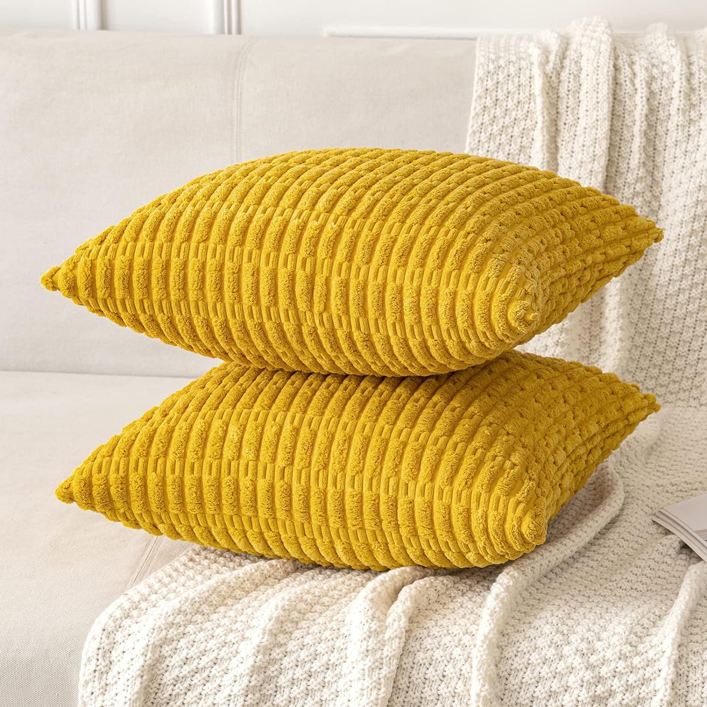 Corduroy Decorative Fall Throw Pillow Covers