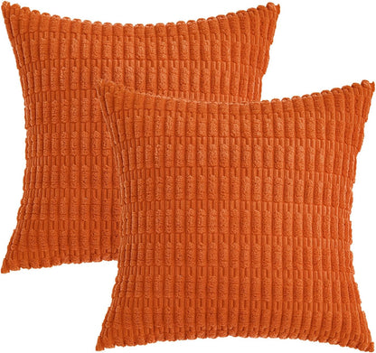 Corduroy Decorative Fall Throw Pillow Covers