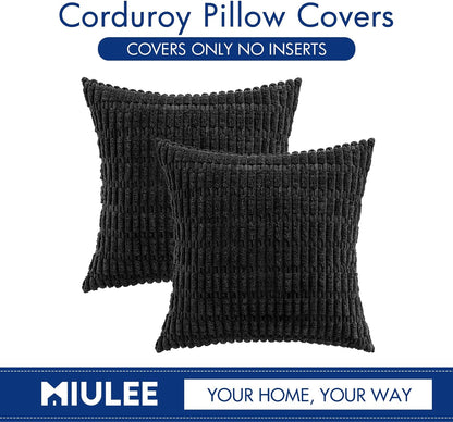 Corduroy Decorative Fall Throw Pillow Covers