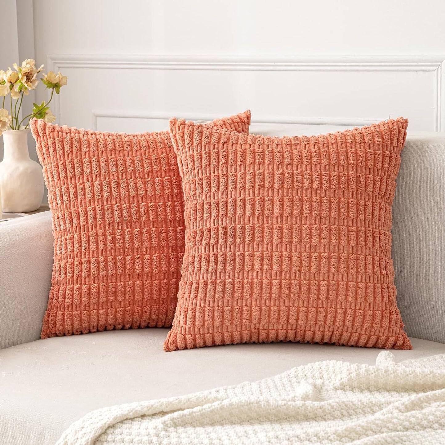 Corduroy Decorative Fall Throw Pillow Covers