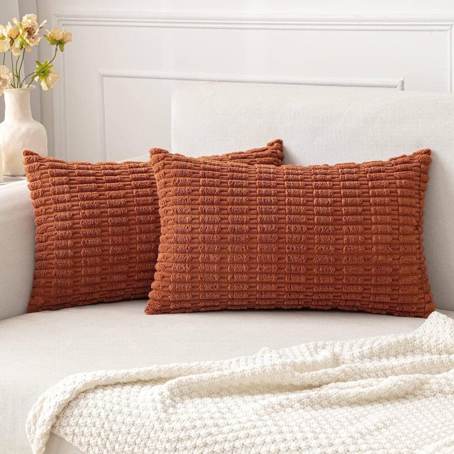 Corduroy Decorative Fall Throw Pillow Covers