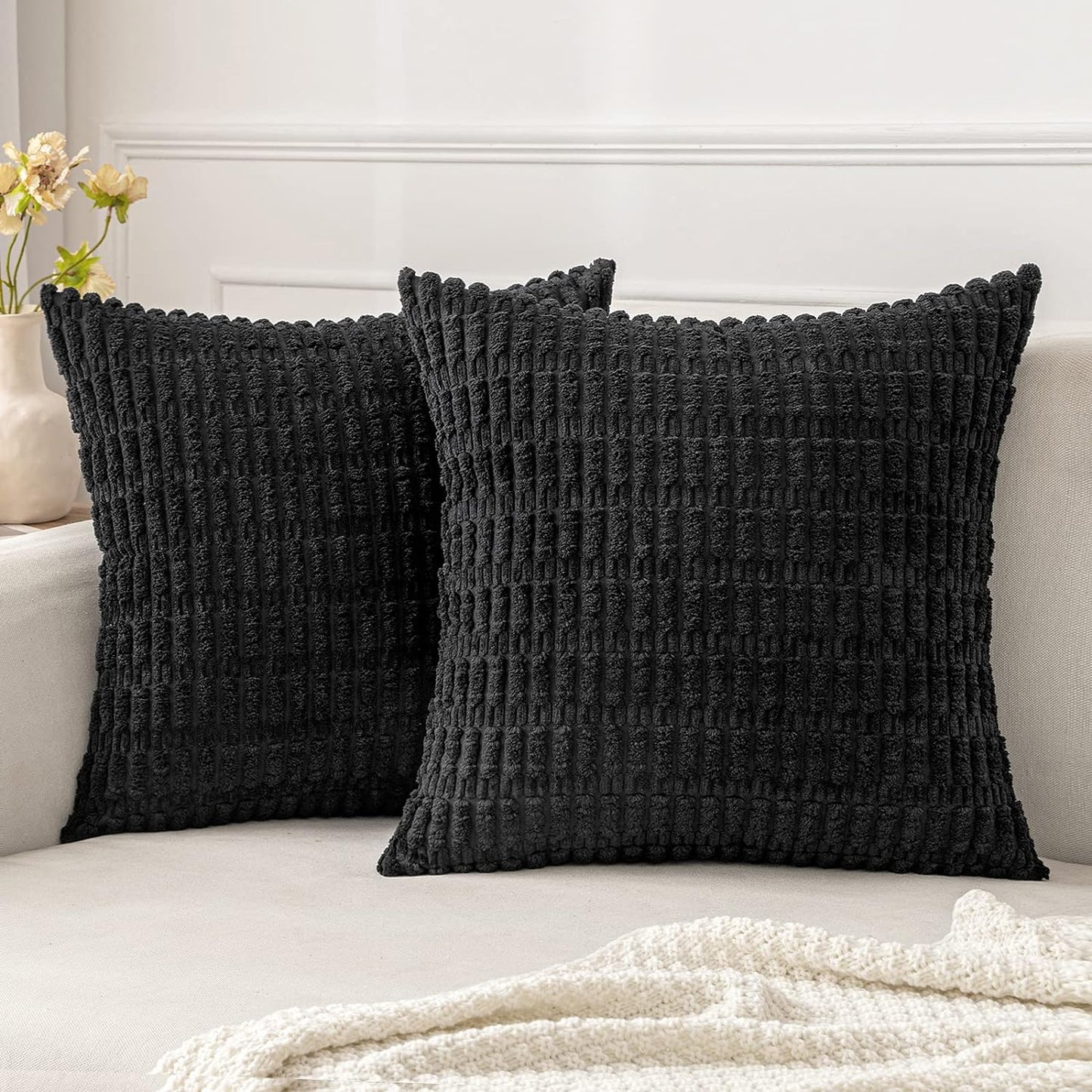 Corduroy Decorative Fall Throw Pillow Covers