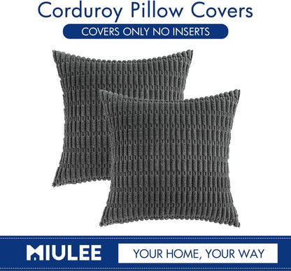 Corduroy Decorative Fall Throw Pillow Covers