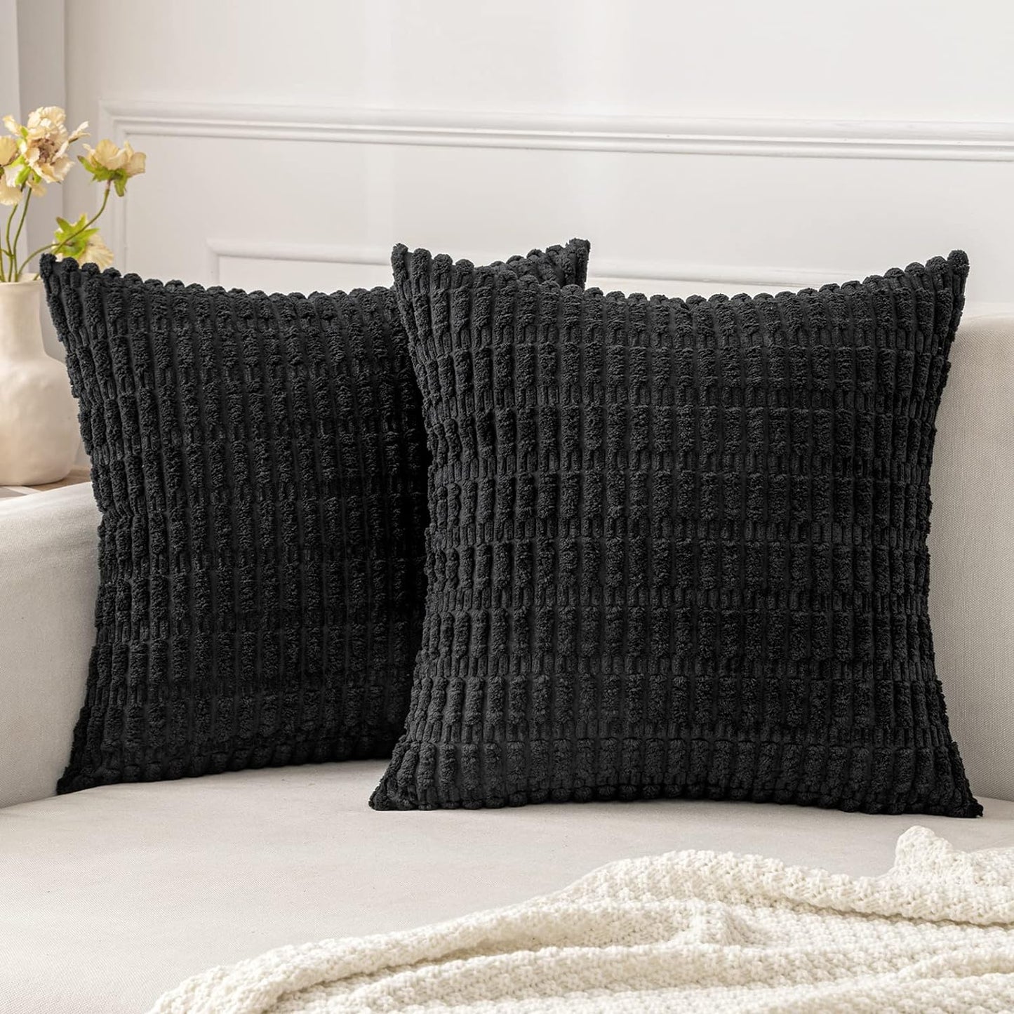 Corduroy Decorative Fall Throw Pillow Covers