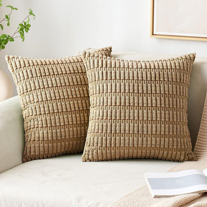 Corduroy Decorative Fall Throw Pillow Covers