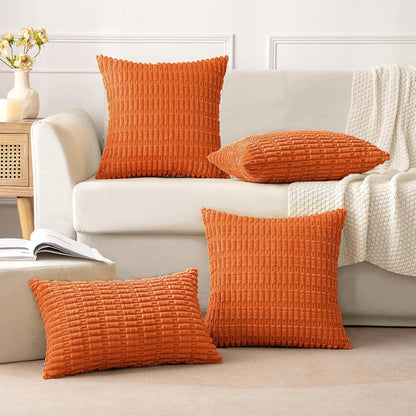 Corduroy Decorative Fall Throw Pillow Covers