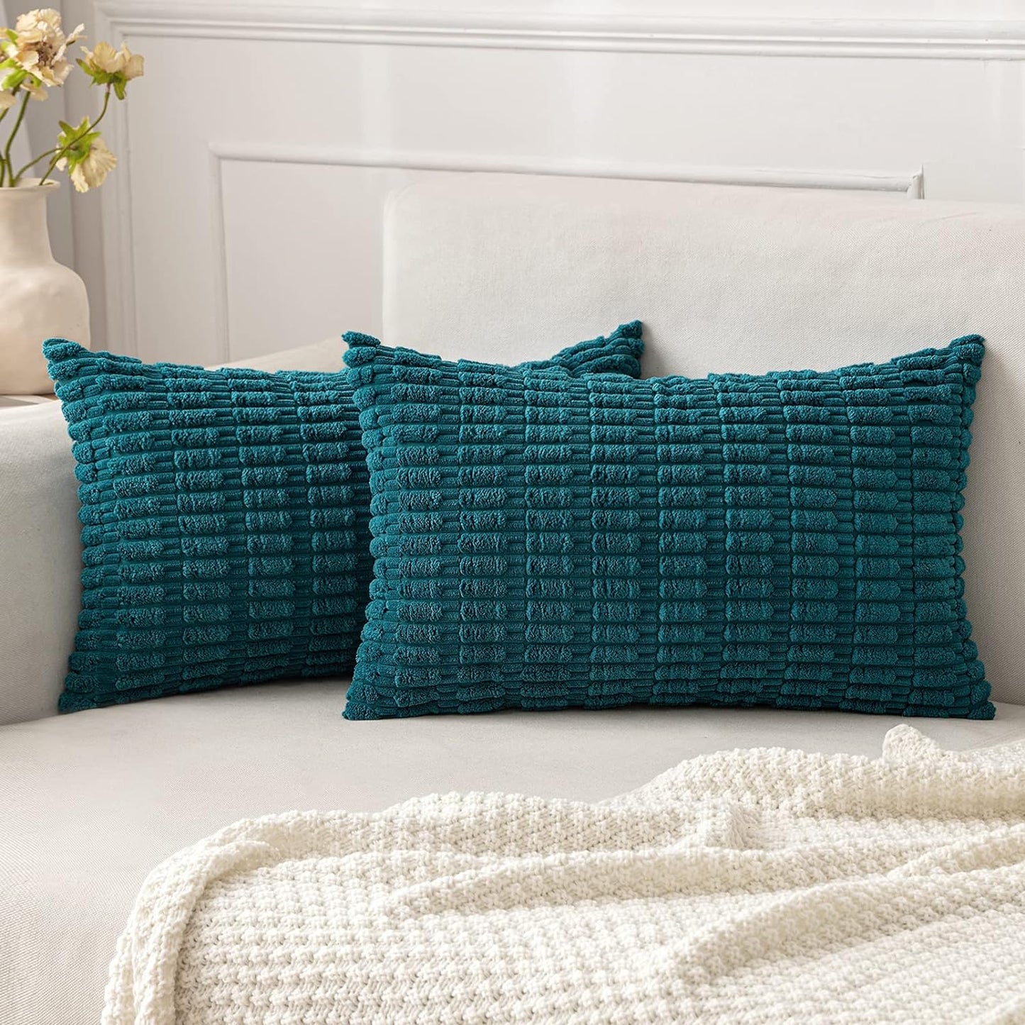 Corduroy Decorative Fall Throw Pillow Covers