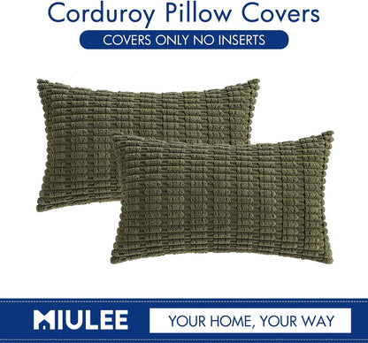 Corduroy Decorative Fall Throw Pillow Covers