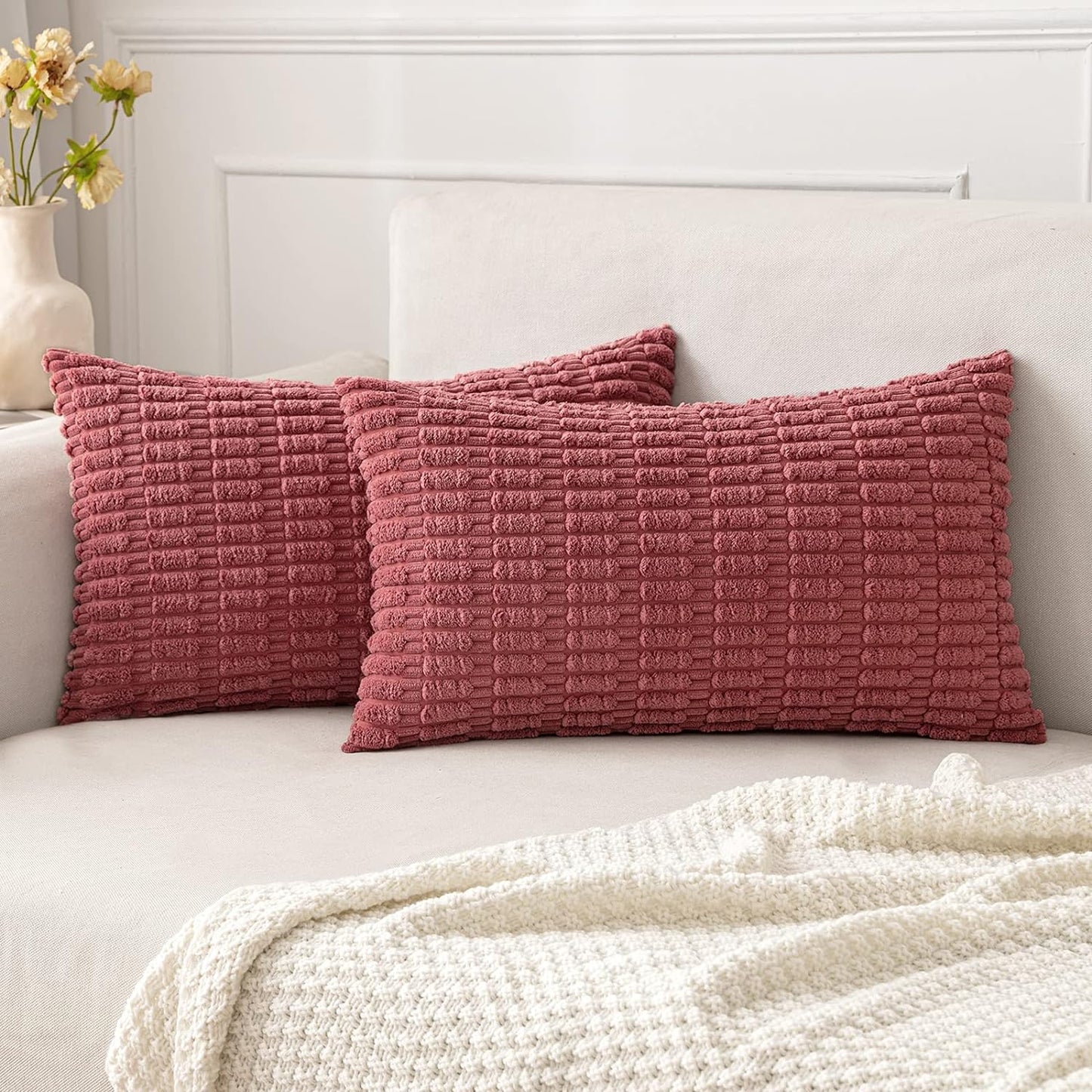 Corduroy Decorative Fall Throw Pillow Covers