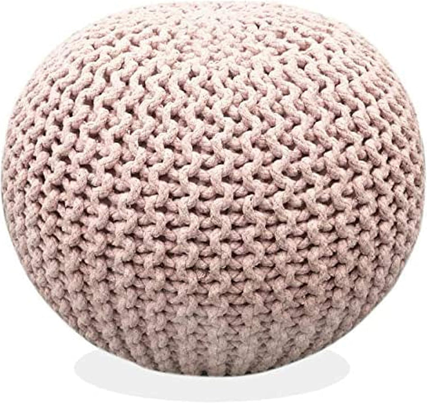 Round Pouf Ottoman Hand Knitted