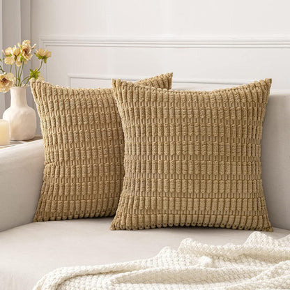 Corduroy Decorative Fall Throw Pillow Covers