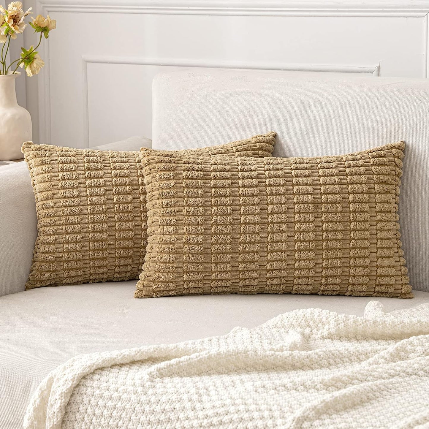 Corduroy Decorative Fall Throw Pillow Covers