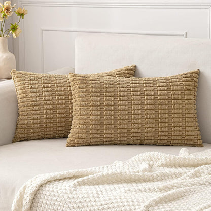 Corduroy Decorative Fall Throw Pillow Covers