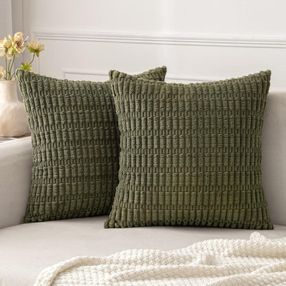 Corduroy Decorative Fall Throw Pillow Covers