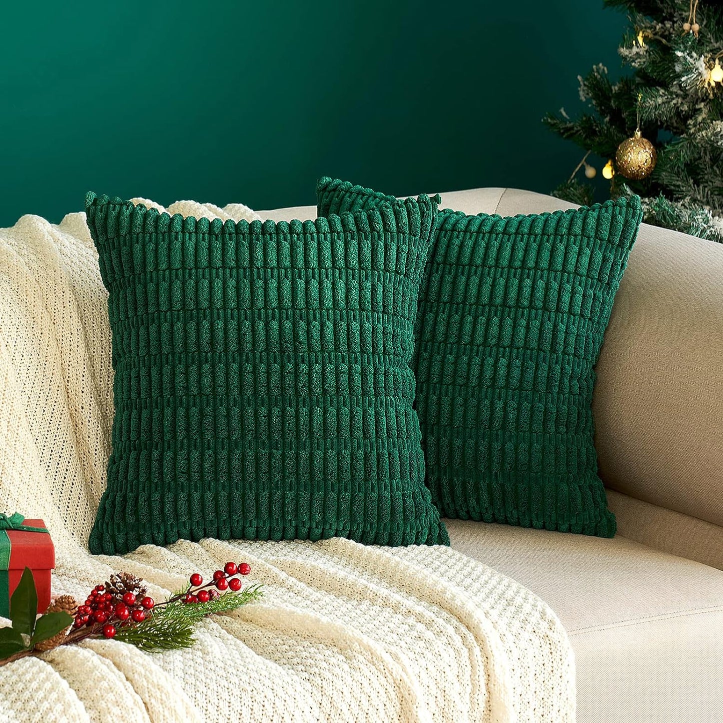 Corduroy Decorative Fall Throw Pillow Covers