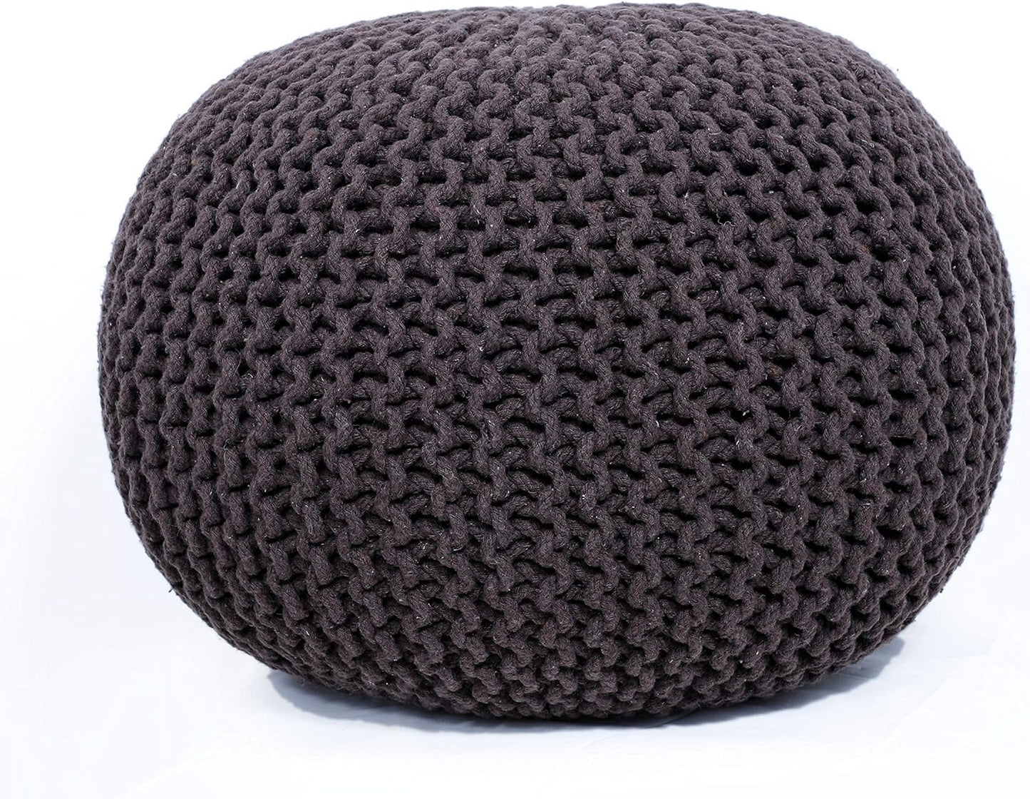 Round Pouf Ottoman Hand Knitted