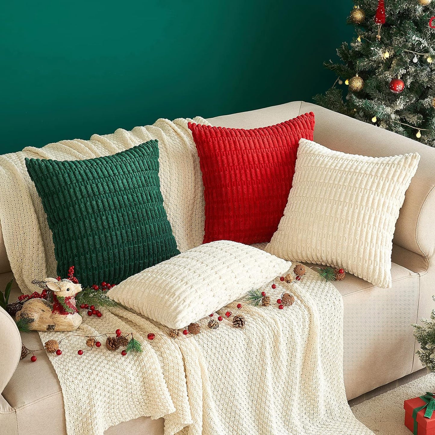 Corduroy Decorative Fall Throw Pillow Covers