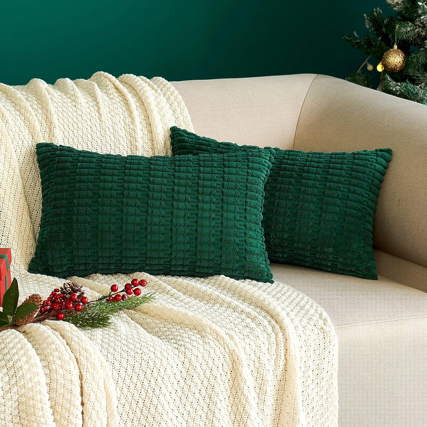 Corduroy Decorative Fall Throw Pillow Covers